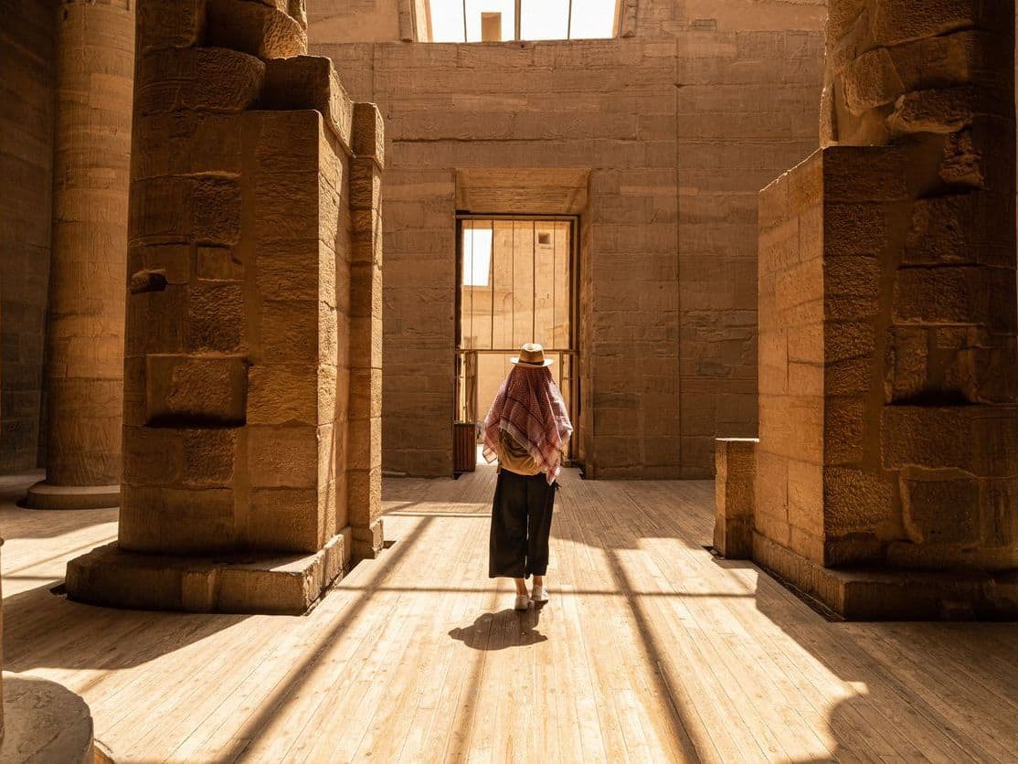 Mulher no Templo de Edfu