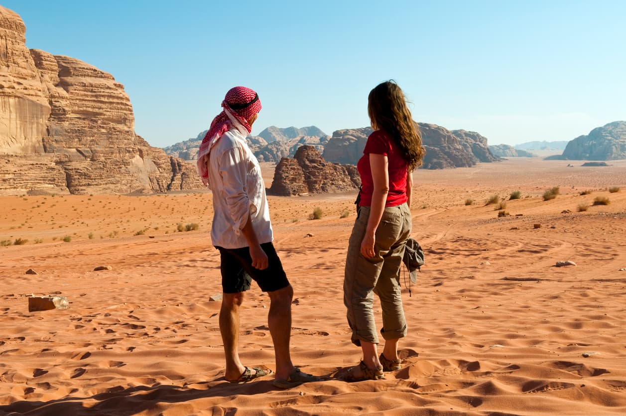 Taste of Jordan in Petra Tour Couple in the desert in Petra city, Taste of Jordan in Petra Tour
